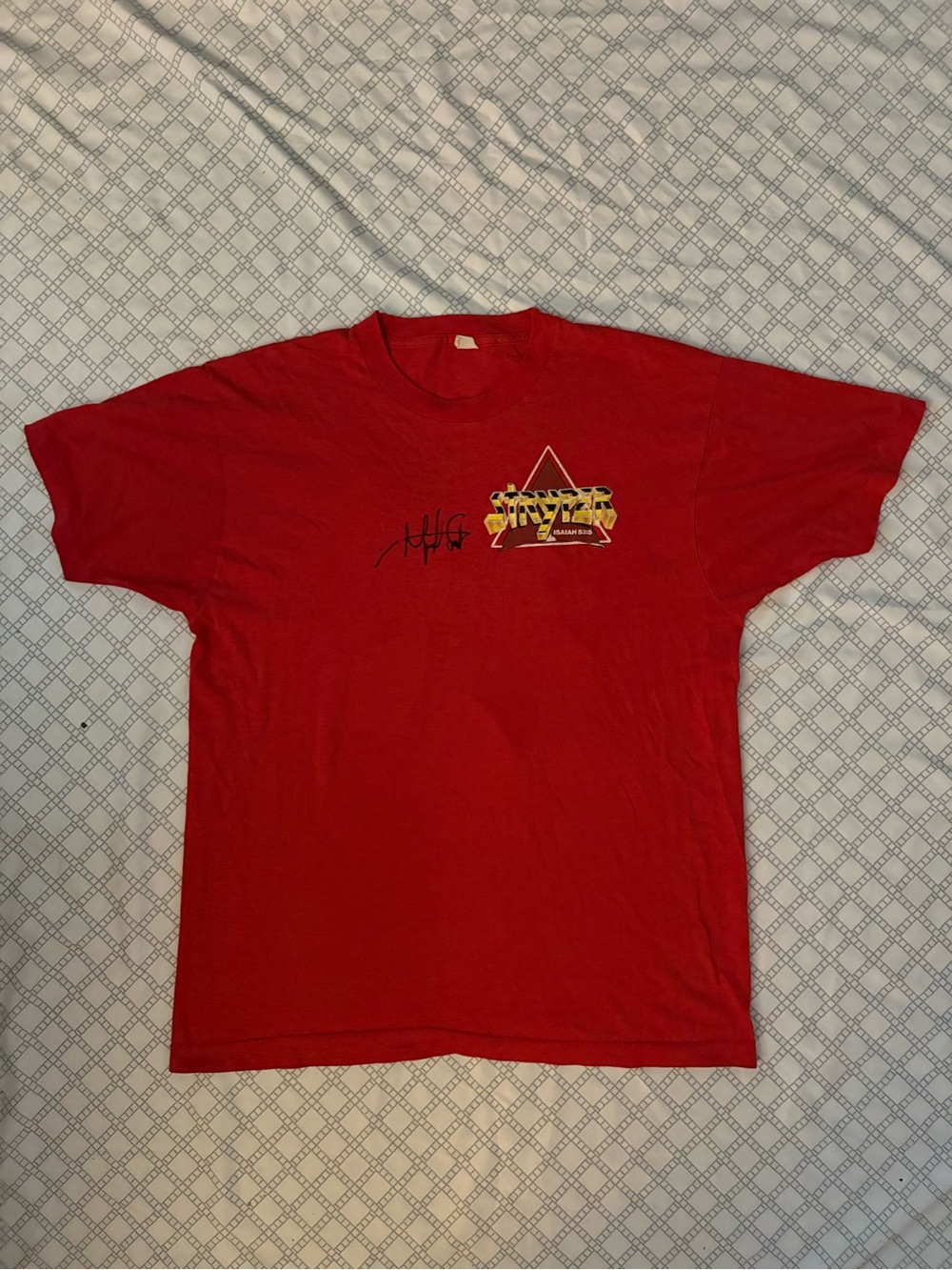 Rare! Signed! Vintage Single Stitch Stryper Graphic Tee Autographed L